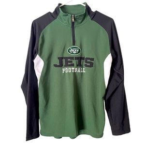 NFL Team Apparel New York Jets Quarter Zip Sweatshirt Youth Large‎